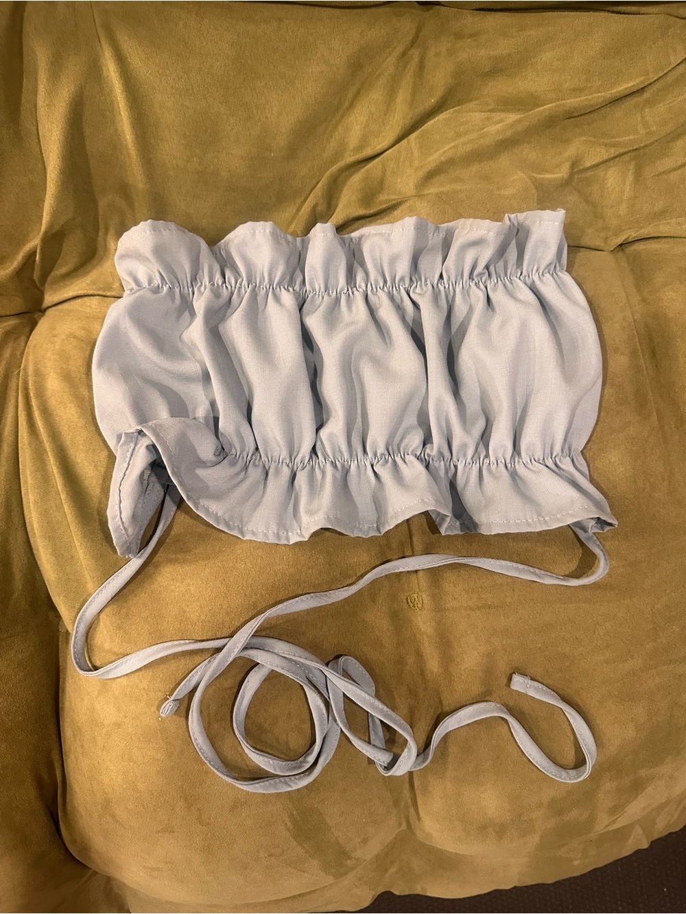 Robin Egg Blue Strapless Tie Top